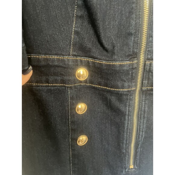 Retro 70s Y2K inspired Denim Jumpsuit Puff 3/4 Sleeve by Venus Sz 14 - Picture 5 of 7